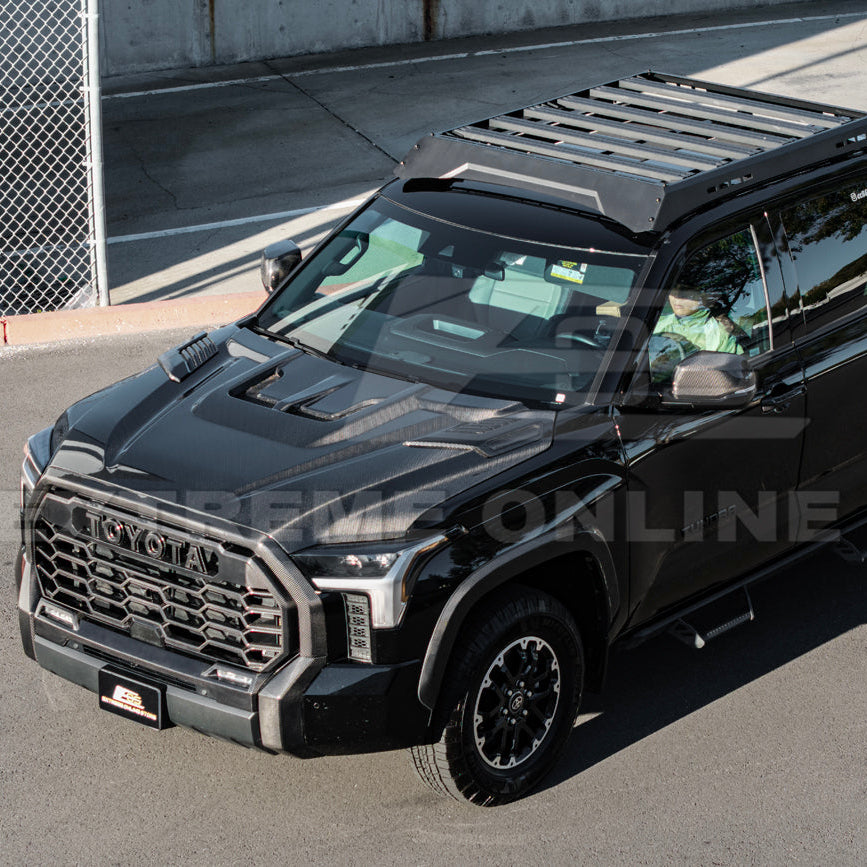 2022-Up Toyota Tundra | EOS CARBON FIBER Front Vented Hood Cover w/ Side Vent image 36