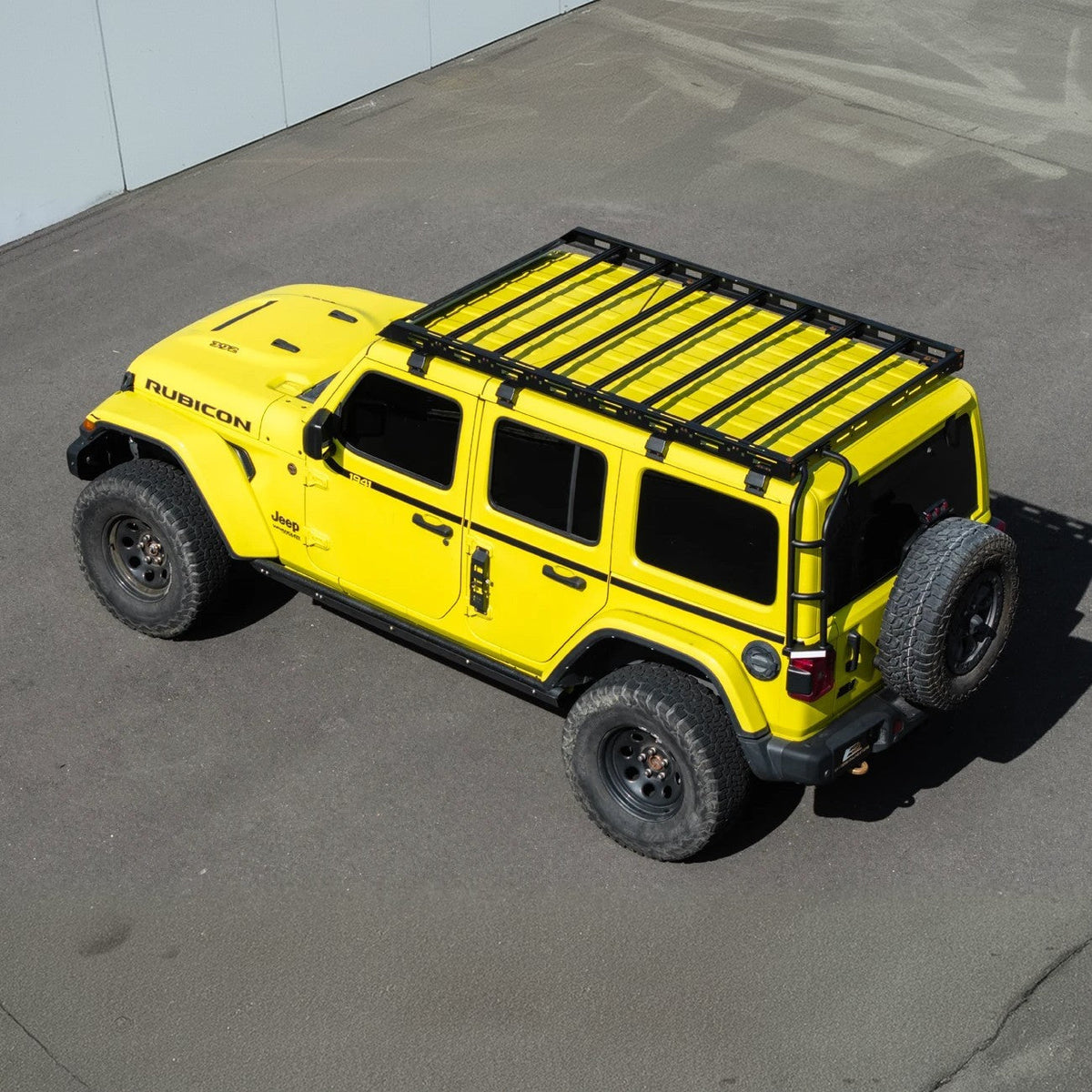 2018-Up Jeep Wrangler JL Carbon Steel Black Roof Rack Side Access Ladder image 4