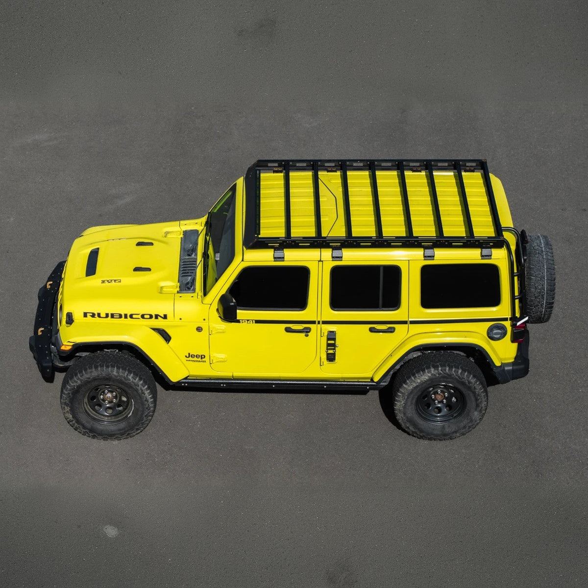 2018-Up Jeep Wrangler | Carbon Steel Black Full-Length Roof Cargo Rack Ladder image 4