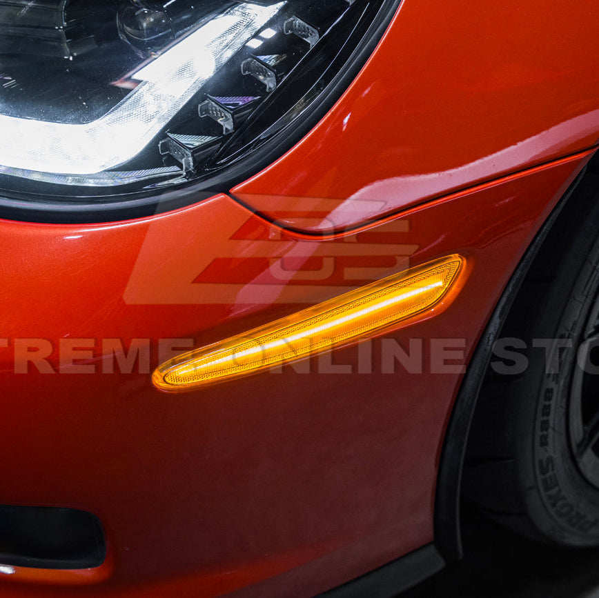 Corvette C6 Front & Rear Amber Light LED Side Markers Pair image 12