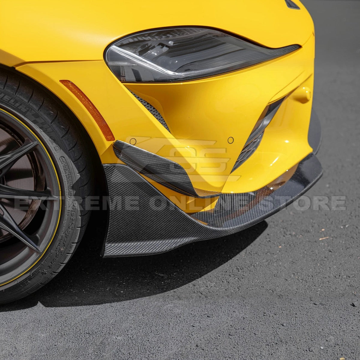 20-Up Toyota Supra A91 CF Front Lip Side Skirts image 8