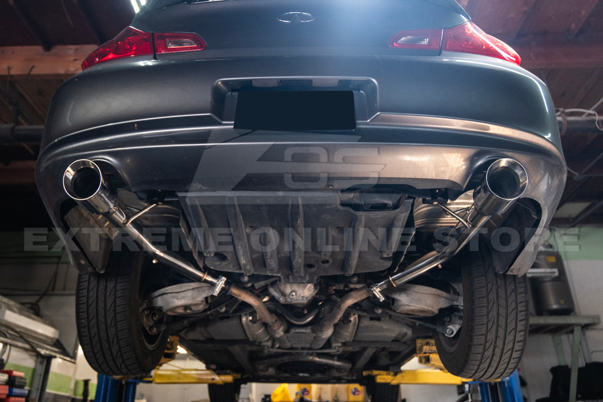 2007-2014 Infiniti G35 G37 Sedan Muffler Delete Axle Back Dual Burnt Tips Exhaust image 4