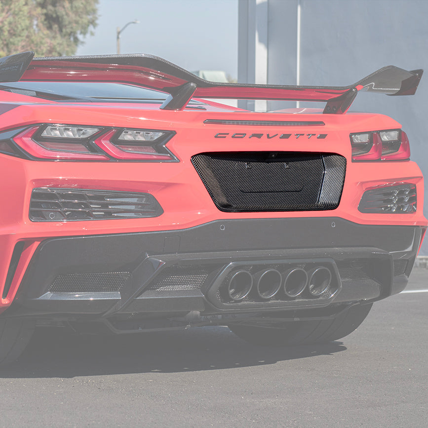 Corvette C8 Z06 DRY CARBON FIBER License Plate Backing image 3