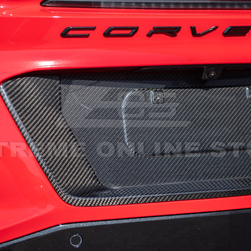 Corvette C8 Z06 DRY CARBON FIBER License Plate Backing image 9