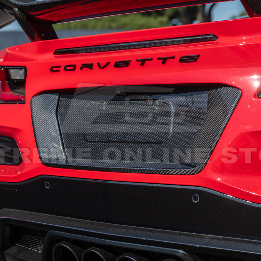 Corvette C8 Z06 DRY CARBON FIBER License Plate Backing image 11