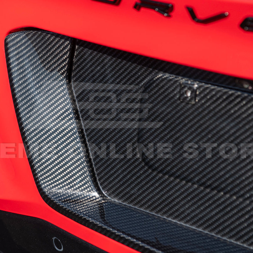 Corvette C8 Z06 DRY CARBON FIBER License Plate Backing image 12