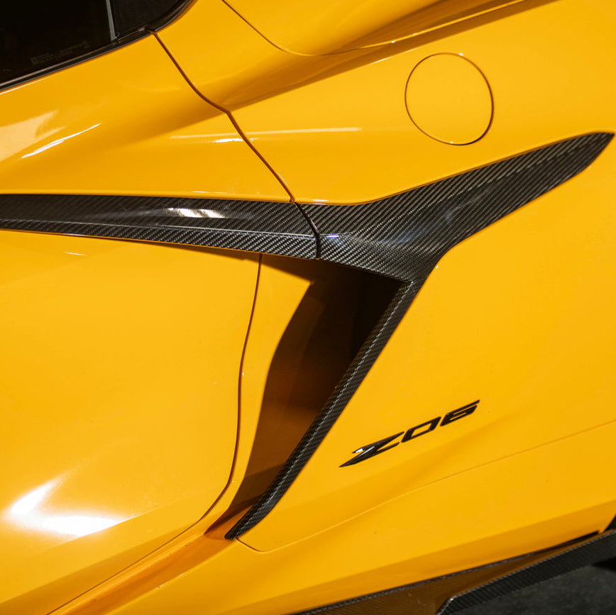 Corvette C8 Z06 CARBON FIBER Replacement Side Fender Vent Door Garnish image 11