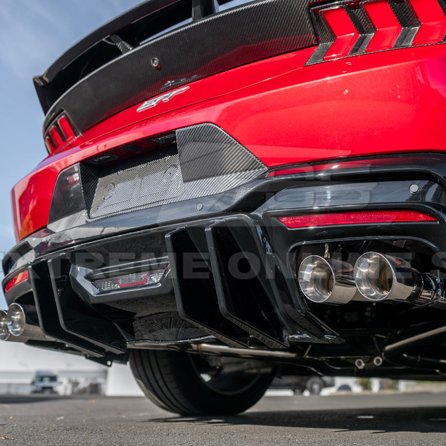 2024+ Ford Mustang V2 Package Carbon Fiber Rear Bumper Diffuser image 36