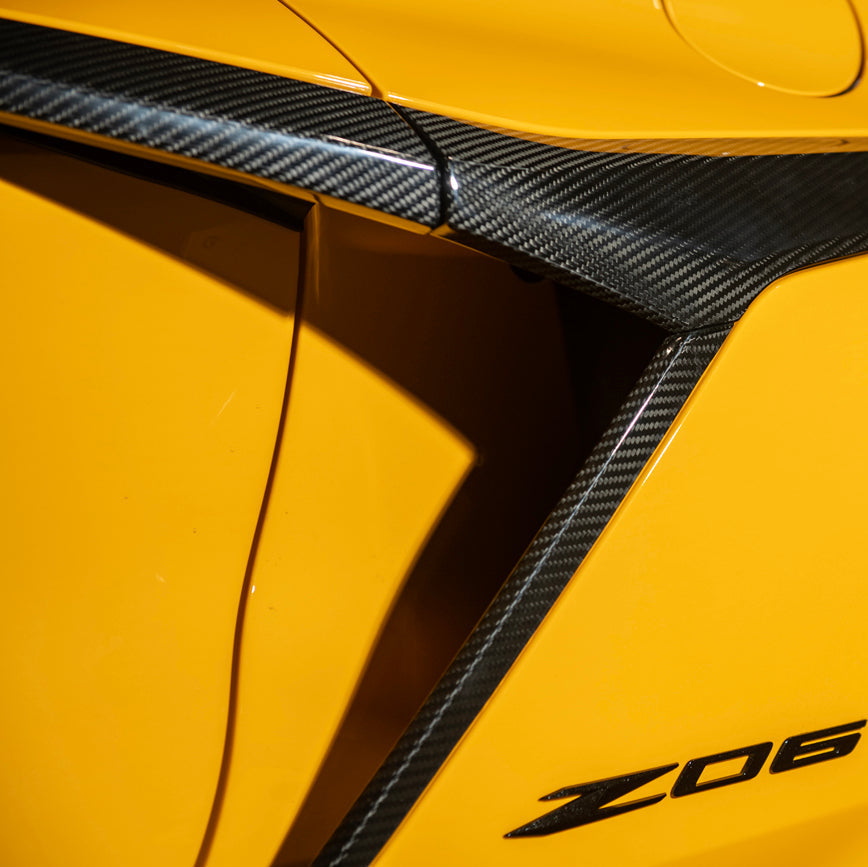 Corvette C8 Z06 CARBON FIBER Replacement Side Fender Vent Door Garnish image 13