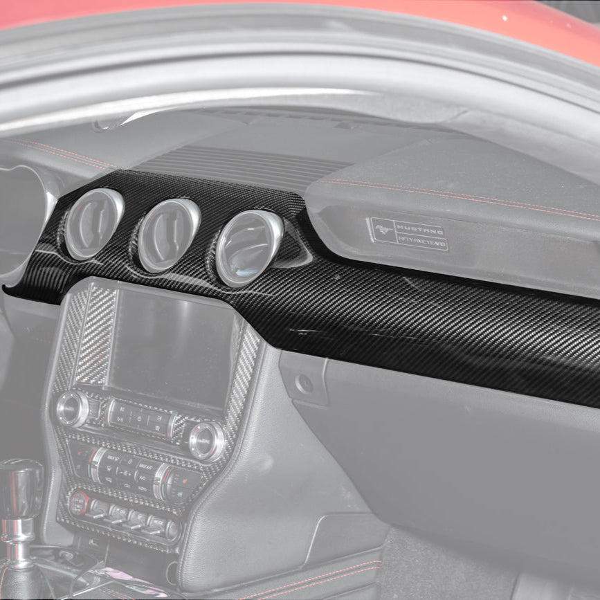 2015-23 Ford Mustang 3 AC DRY CARBON FIBER Dashboard Panel Trim image 2