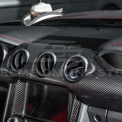 2015-23 Ford Mustang 3 AC DRY CARBON FIBER Dashboard Panel Trim image 4