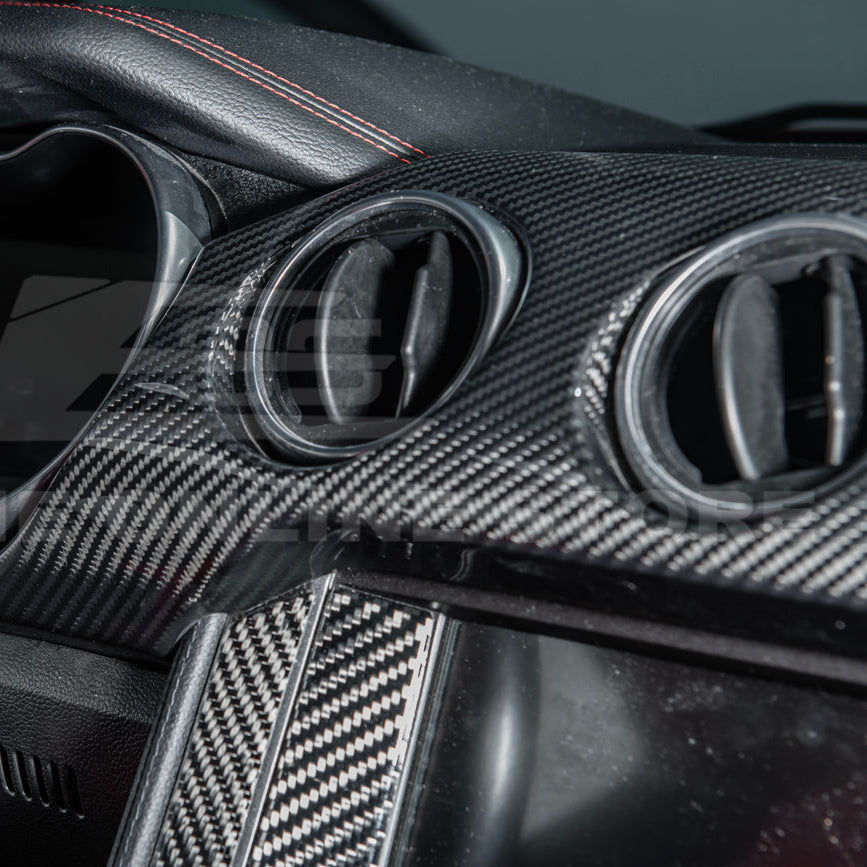 2015-23 Ford Mustang 3 AC DRY CARBON FIBER Dashboard Panel Trim image 5