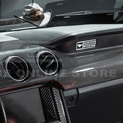 2015-23 Ford Mustang 3 AC DRY CARBON FIBER Dashboard Panel Trim image 6