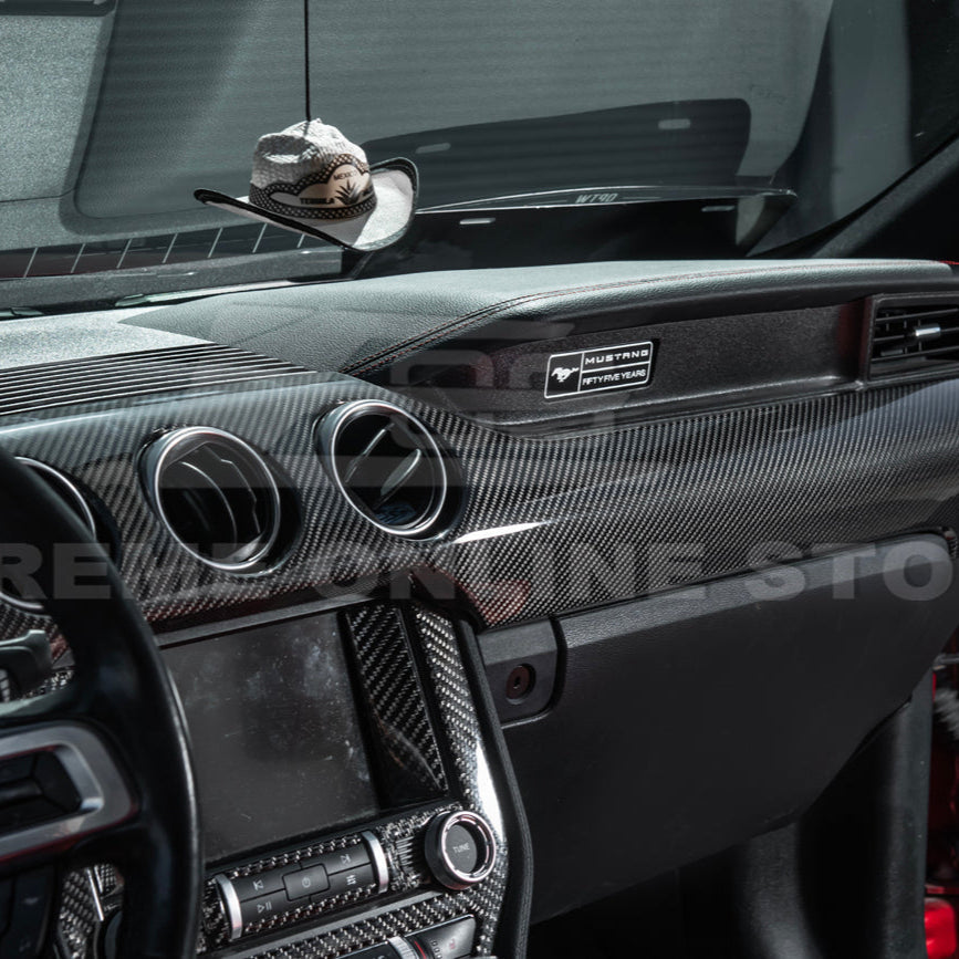 2015-23 Ford Mustang 3 AC DRY CARBON FIBER Dashboard Panel Trim image 7