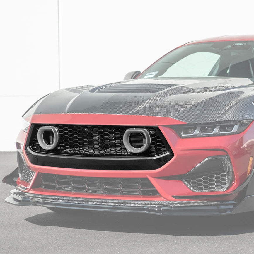 2024-Up Ford Mustang GTV Style Front Upper Grille LED Air Intakes image 1