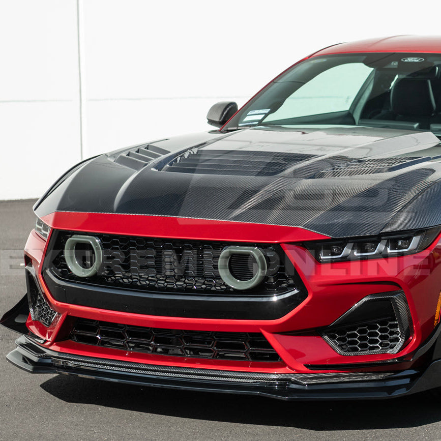 2024-Up Ford Mustang GTV Style Front Upper Grille LED Air Intakes image 5