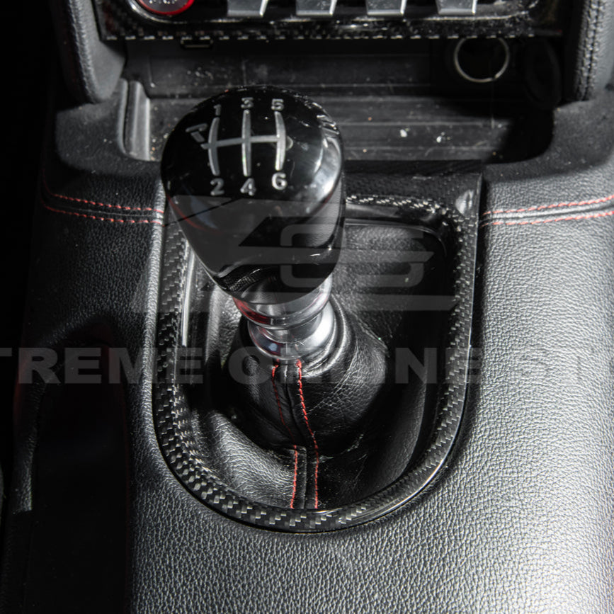 2015-23 Ford Mustang DRY CARBON FIBER Center Gear Shift Panel Trim Cover image 5