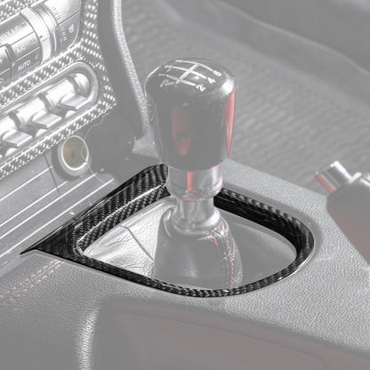 2015-23 Ford Mustang DRY CARBON FIBER Center Gear Shift Panel Trim Cover image 3