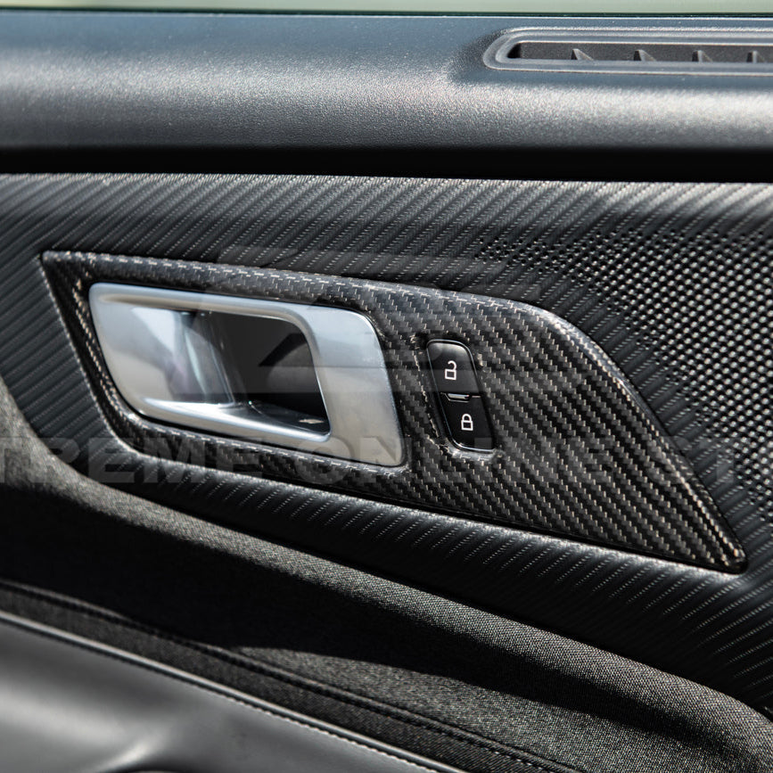 2024-Up Ford Mustang DRY CARBON FIBER Door Handle Panel Cover image 4