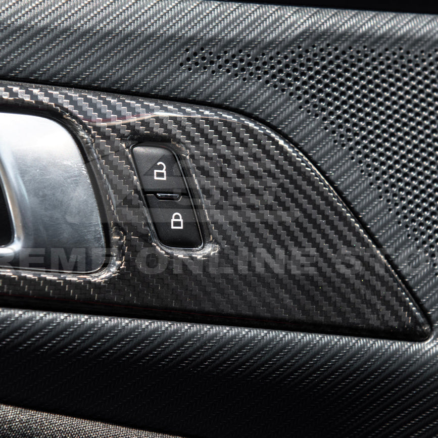2024-Up Ford Mustang DRY CARBON FIBER Door Handle Panel Cover image 5