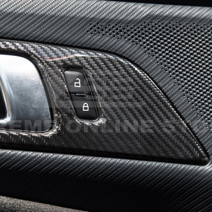 2024-Up Ford Mustang DRY CARBON FIBER Door Handle Panel Cover image 5