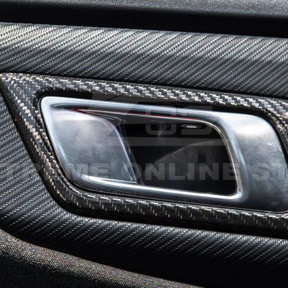 2024-Up Ford Mustang DRY CARBON FIBER Door Handle Panel Cover image 10