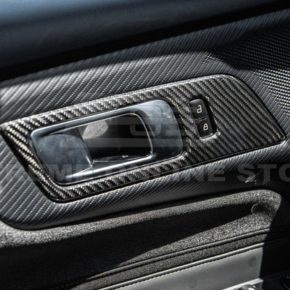 2024-Up Ford Mustang DRY CARBON FIBER Door Handle Panel Cover image 6