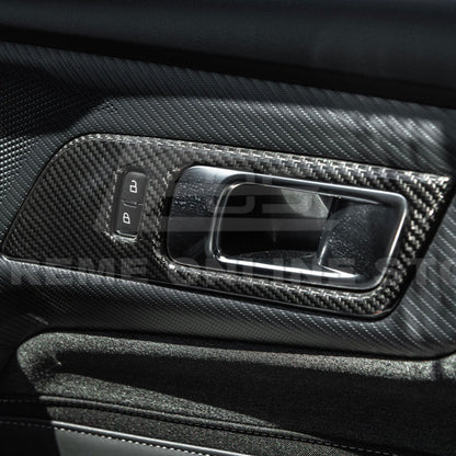 2024-Up Ford Mustang DRY CARBON FIBER Door Handle Panel Cover image 7