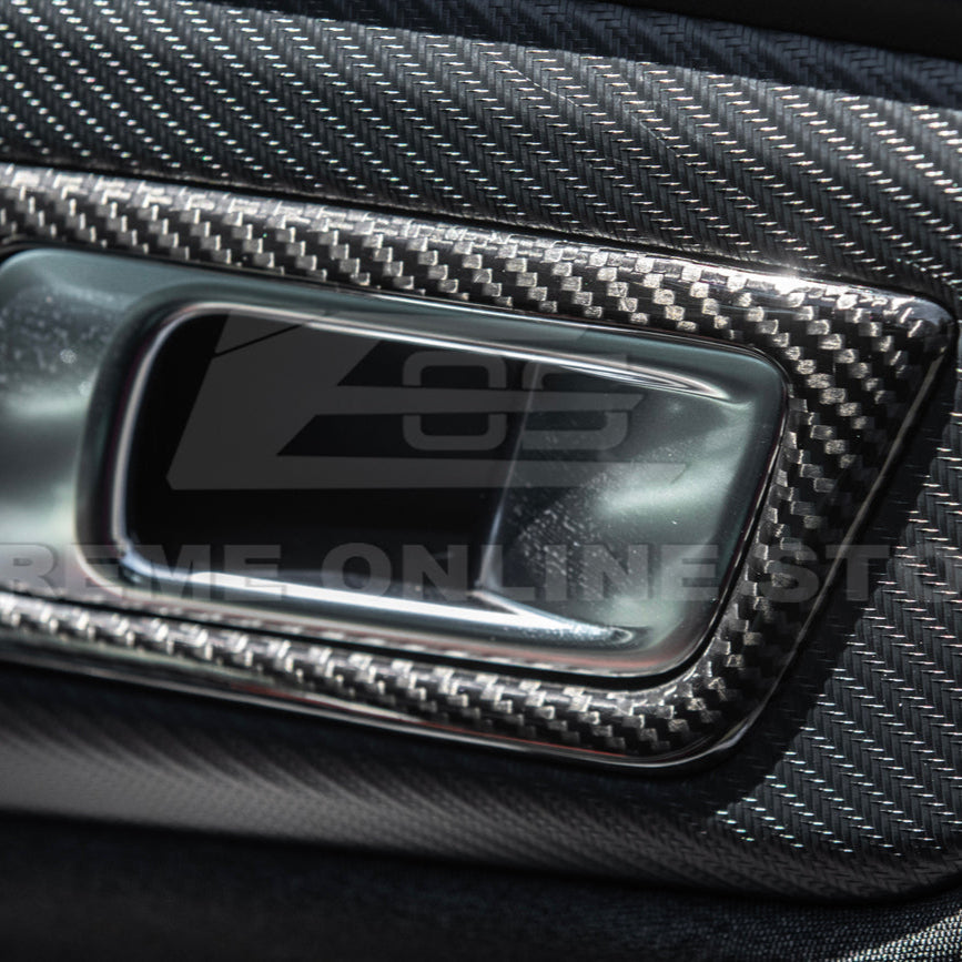 2024-Up Ford Mustang DRY CARBON FIBER Door Handle Panel Cover image 9