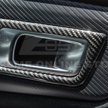 2024-Up Ford Mustang DRY CARBON FIBER Door Handle Panel Cover image 9