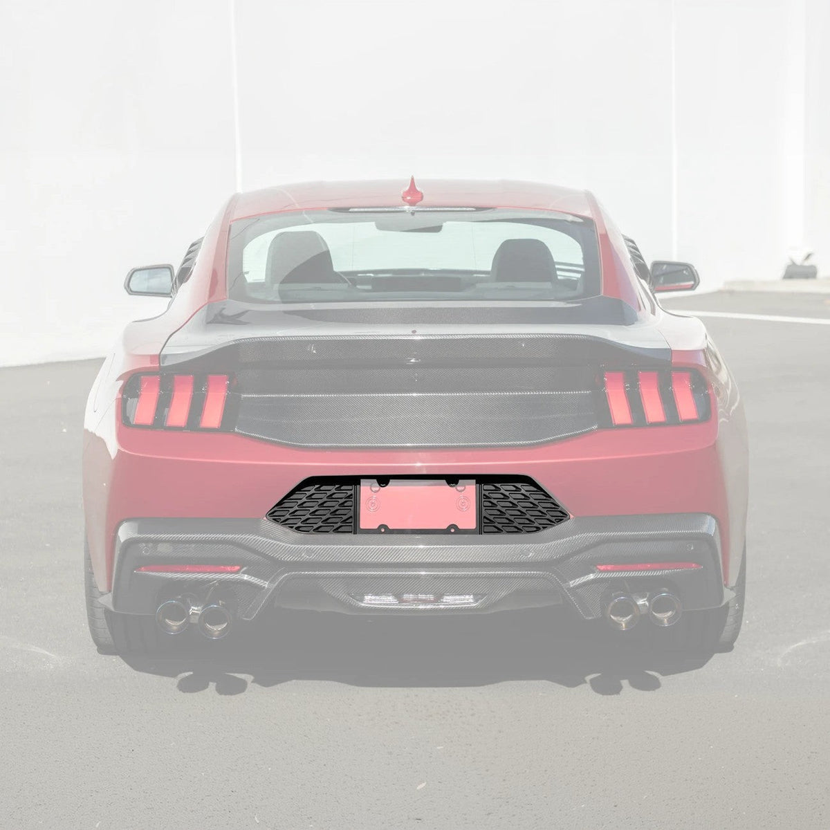2024-Up Ford Mustang Rear License Plate Frame Trim Cover image 1