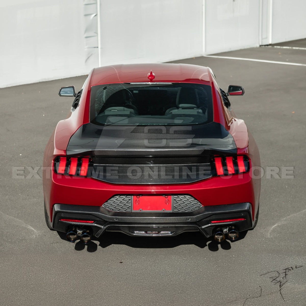 2024-Up Ford Mustang Rear License Plate Frame Trim Cover image 7