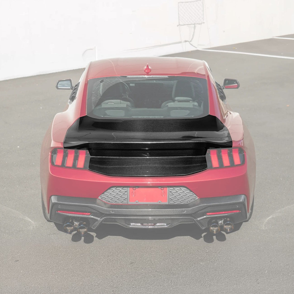 2024-Up Ford Mustang S650 | Super Snake Style Carbon Fiber Rear Trunk Lid with Integrated Spoiler image 3