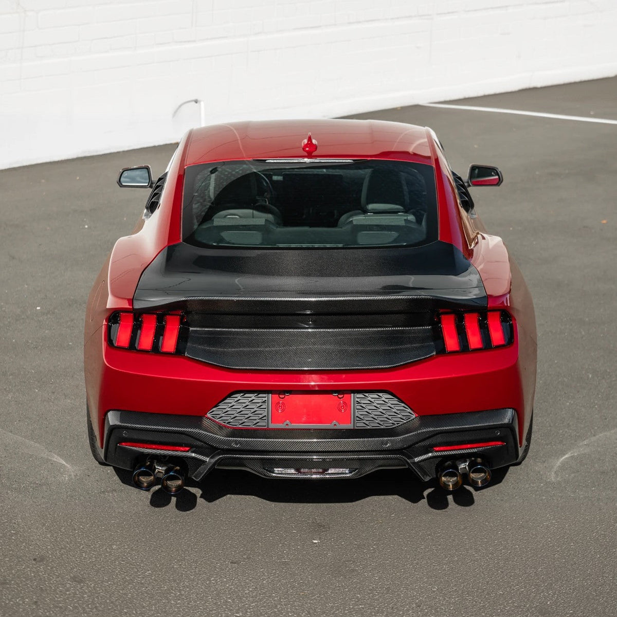 2024-Up Ford Mustang S650 | Super Snake Style Carbon Fiber Rear Trunk Lid with Integrated Spoiler image 6