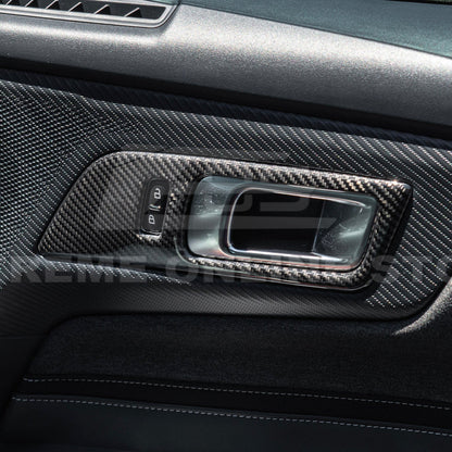 2024-Up Ford Mustang DRY CARBON FIBER Door Handle Panel Cover image 8