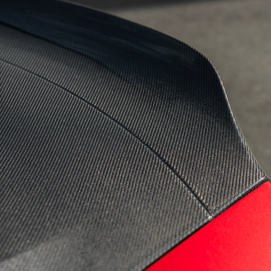 2024-Up Ford Mustang S650 | Super Snake Style Carbon Fiber Rear Trunk Lid with Integrated Spoiler image 14