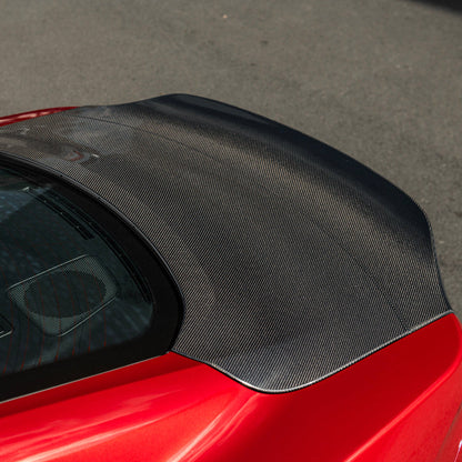 2024-Up Ford Mustang S650 | Super Snake Style Carbon Fiber Rear Trunk Lid with Integrated Spoiler image 15