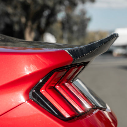 2024-Up Ford Mustang S650 | Super Snake Style Carbon Fiber Rear Trunk Lid with Integrated Spoiler image 9