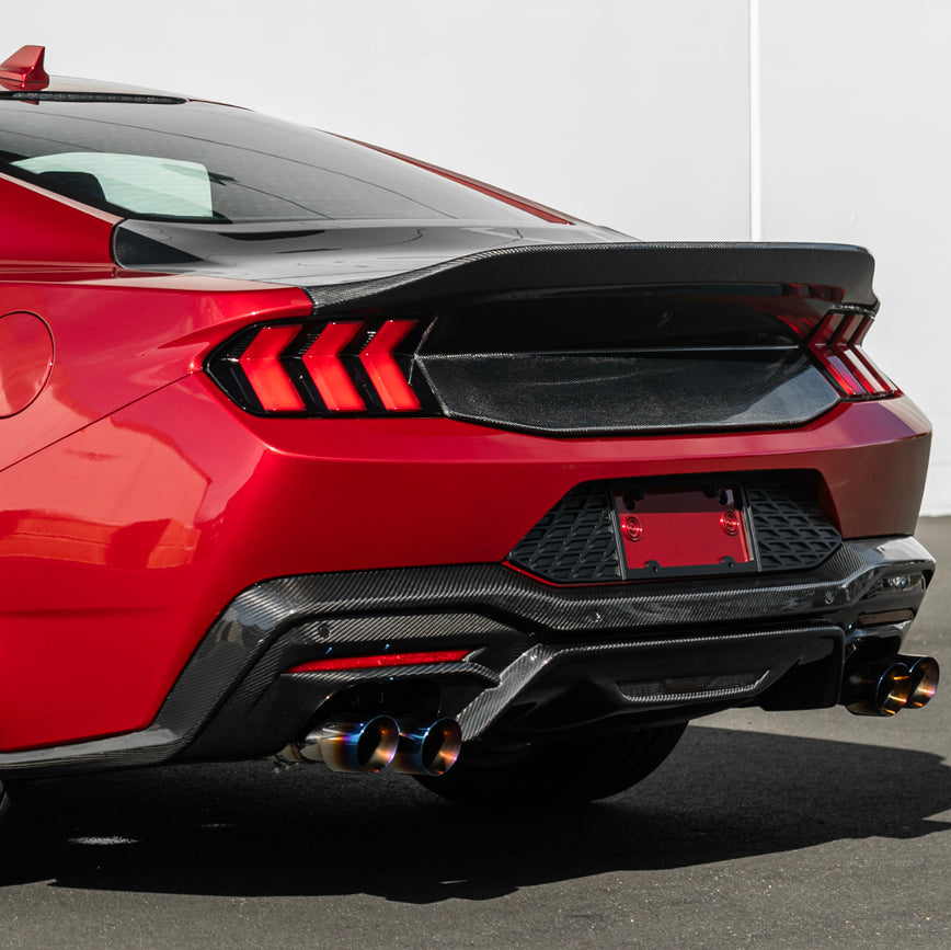 2024-Up Ford Mustang S650 | Super Snake Style Carbon Fiber Rear Trunk Lid with Integrated Spoiler image 5