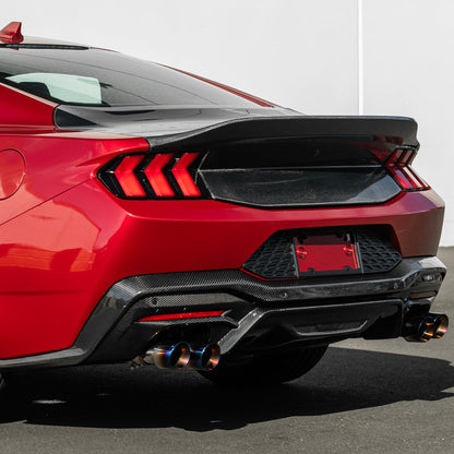 2024-Up Ford Mustang S650 | Super Snake Style Carbon Fiber Rear Trunk Lid with Integrated Spoiler image 5