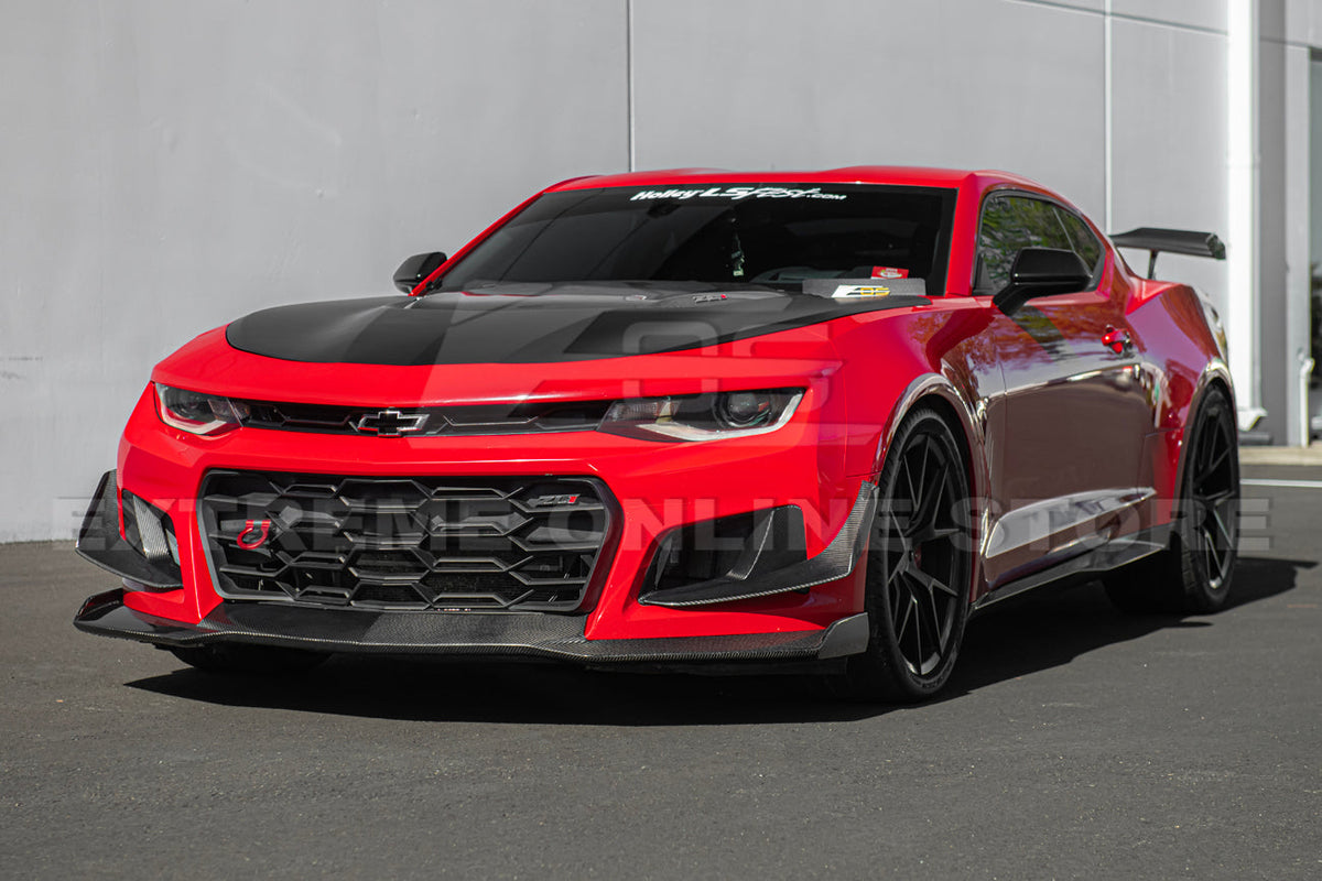 2019-24 Camaro ZL1 1LE Dry Cabon Fiber Front Air Duct Bezels & Canard Dive Planes image 3