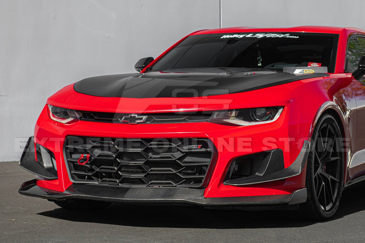 2019-24 Camaro ZL1 1LE Dry Cabon Fiber Front Air Duct Bezels & Canard Dive Planes image 7