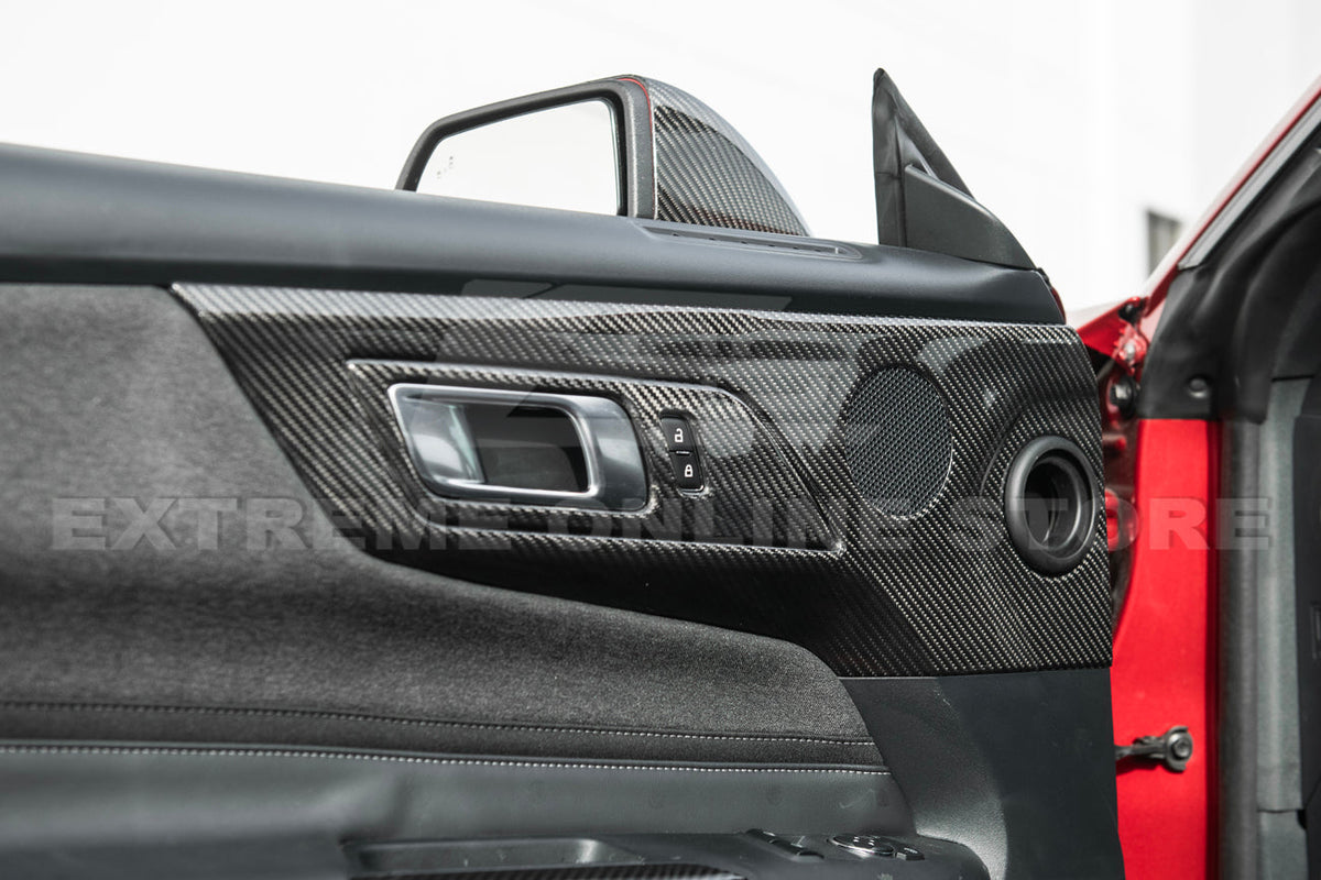 2024-Up Ford Mustang DRY CARBON FIBER Door Speaker Panel Trim Cover image 5