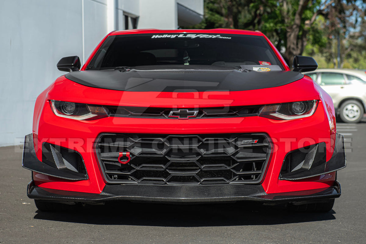 2019-24 Camaro ZL1 1LE Dry Cabon Fiber Front Air Duct Bezels & Canard Dive Planes image 4