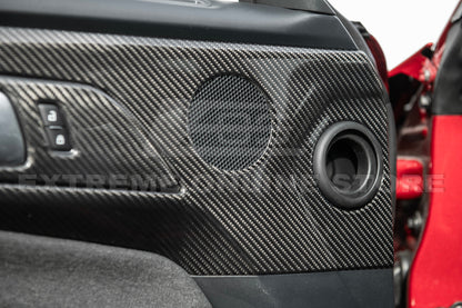2024-Up Ford Mustang DRY CARBON FIBER Door Speaker Panel Trim Cover image 6