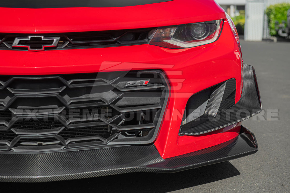 2019-24 Camaro ZL1 1LE Dry Cabon Fiber Front Air Duct Bezels & Canard Dive Planes image 6