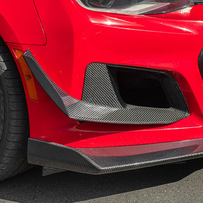 2019-24 Camaro ZL1 1LE Dry Cabon Fiber Front Air Duct Bezels & Canard Dive Planes image 2