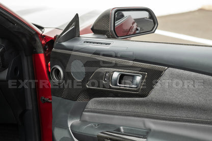 2024-Up Ford Mustang DRY CARBON FIBER Door Speaker Panel Trim Cover image 7