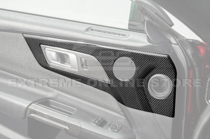 2024-Up Ford Mustang DRY CARBON FIBER Door Speaker Panel Trim Cover image 3