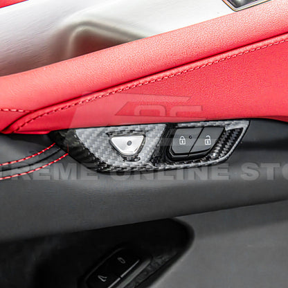 Corvette C8 DRY CARBON FIBER Door Control Button Cover image 5